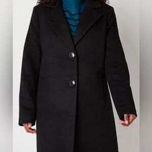 LIZ CLAIBORNE BLACK WOOL COAT